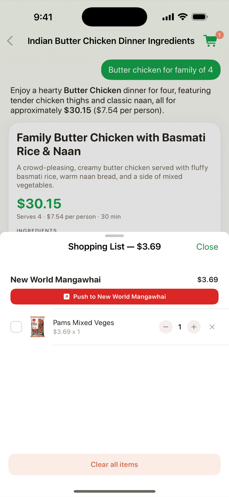 ShopIt shopping list with one-tap push to New World, Pak'nSave and Woolworths online carts