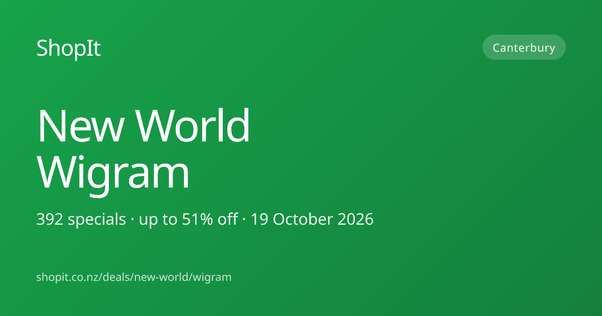 New World Wigram specials this week — 370 current deals, refreshed ...