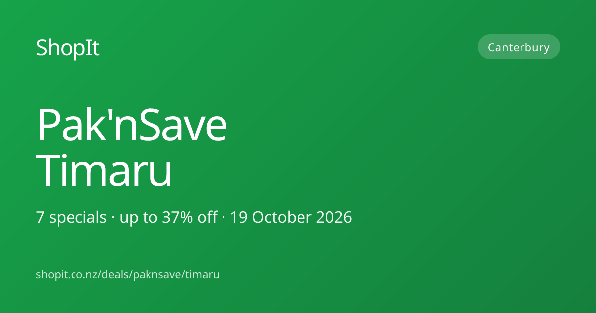 Pak'nSave Timaru specials this week — 7 current deals, refreshed daily ...