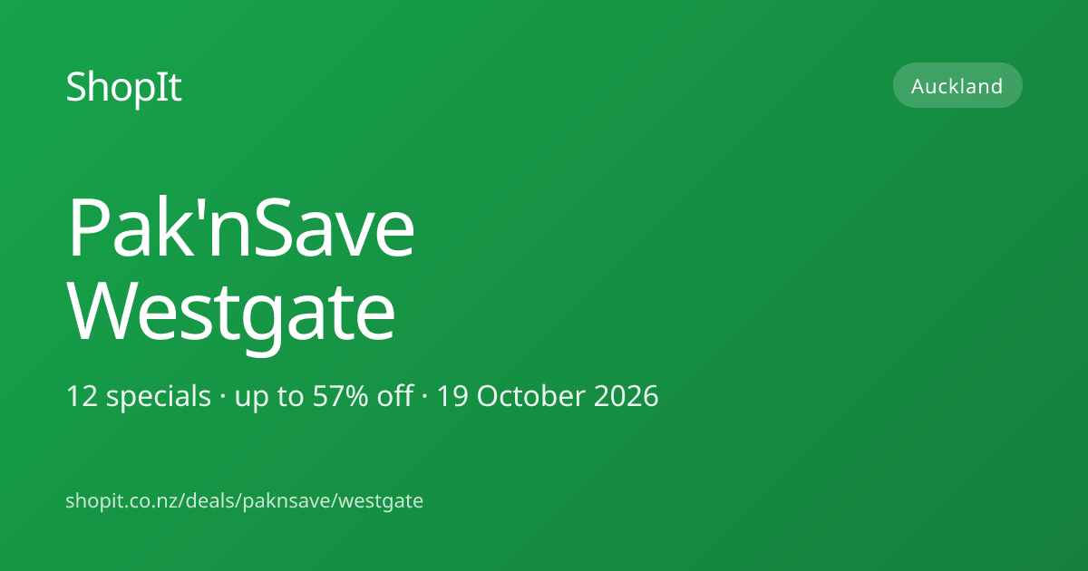 Pak'nSave Westgate specials this week — 0 current deals, refreshed ...